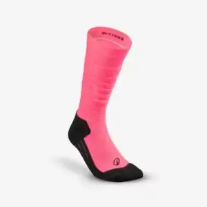 adults warm and comfortable ski socks 500 pink wedze 8927349