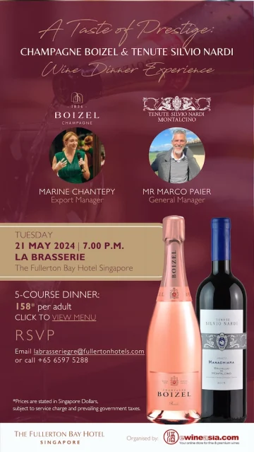 21 May - Wine Dinner at La Brasserie